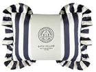 Abahna bath pillow – charcoal grey and white striped cover with frill trim