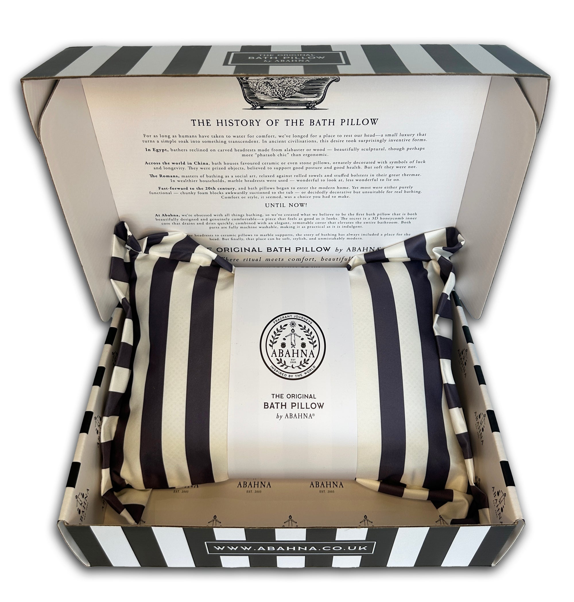 The Original Bath Pillow - charcoal grey & white (boxed)