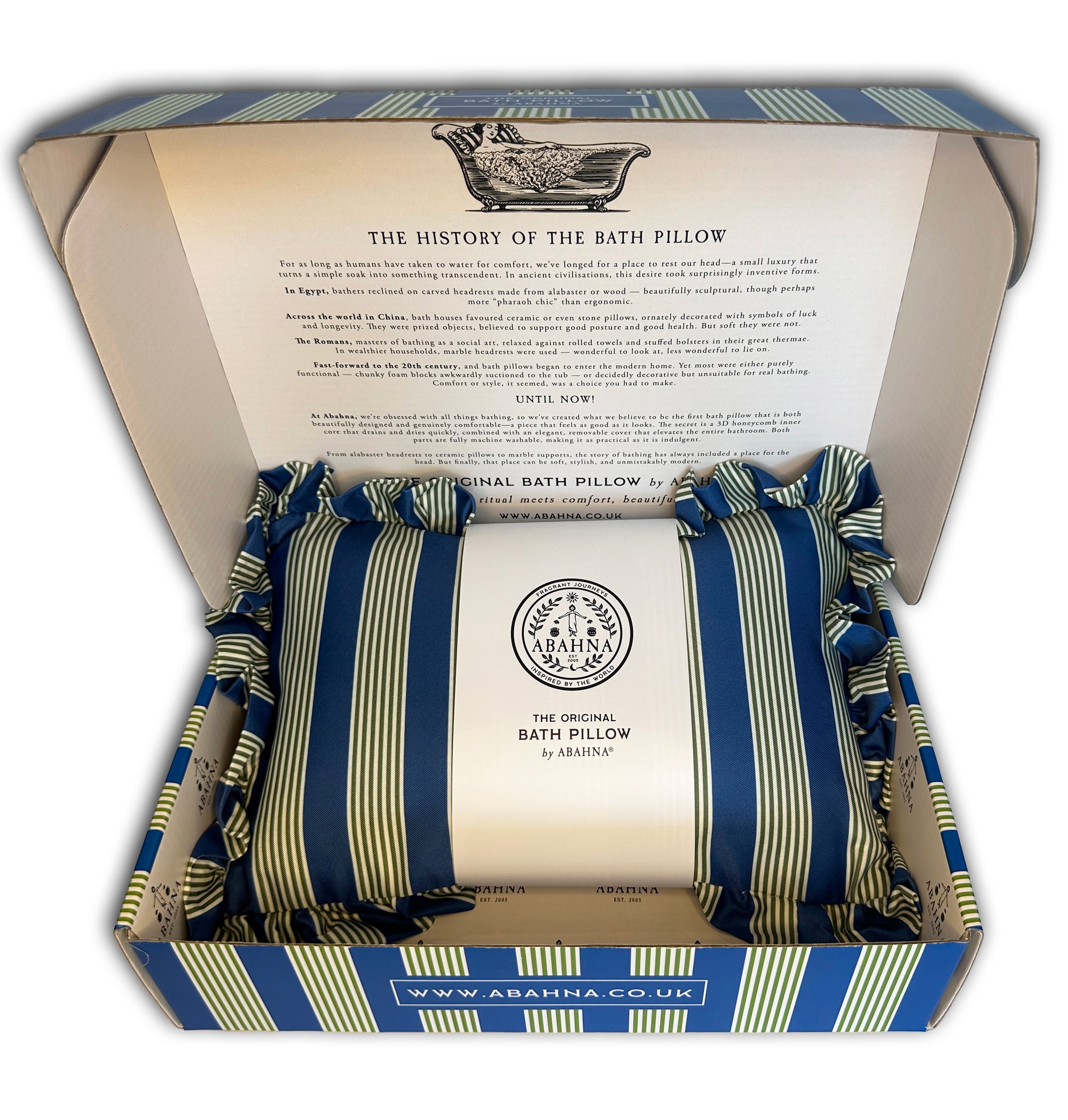 The Original Bath Pillow - blue & green (boxed)