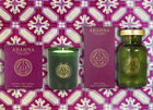 Luxury bath & candle set – Frangipani & Orange Blossom natural wax candle with glass decanter bath soak