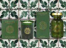 Luxury bath gift set with bath foam in glass decanter and natural wax candle – Abahna