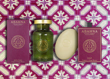 Luxury bath set with bubble bath in glass decanter and triple-milled soap – Abahna