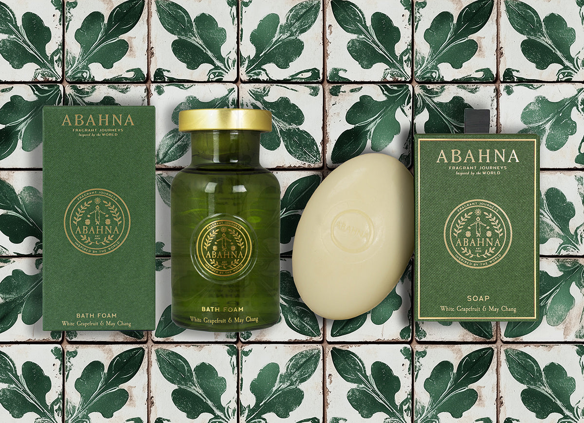 Luxury bath gift set with citrus bubble bath and triple-milled soap – Abahna