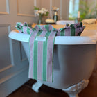 The Original Free Standing Bath Pillow by Abahna® Heritage Stripe (Pink)