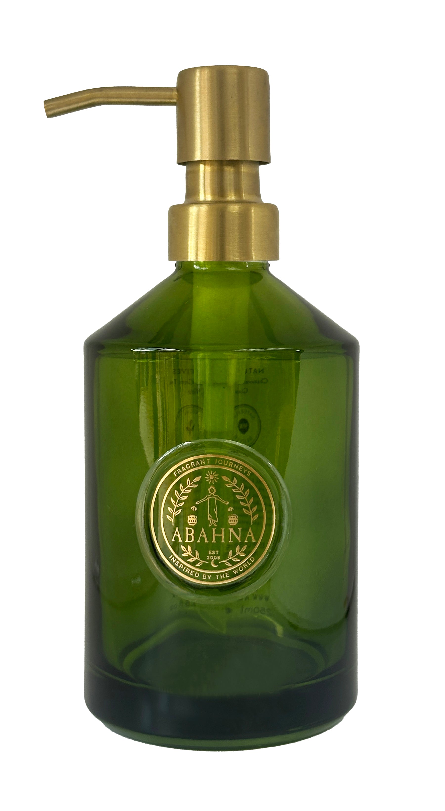 green glass bottle & pump