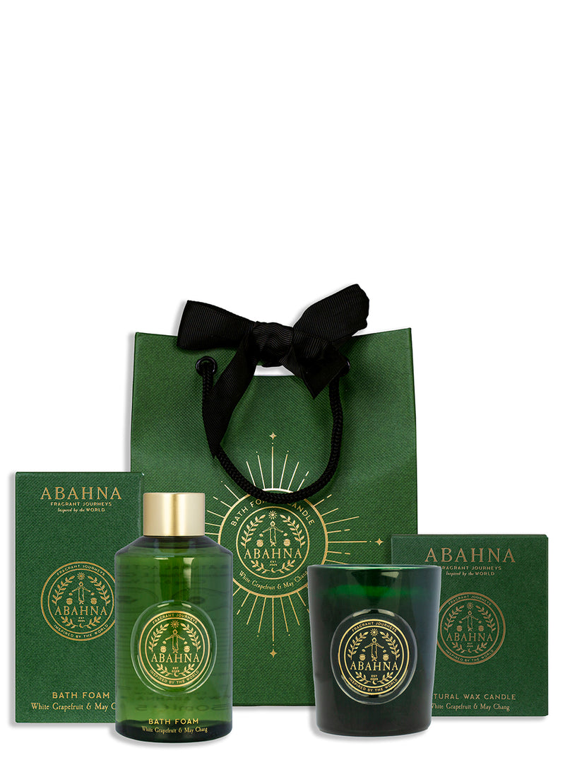 Bathe by candlelight - bath foam & candle - White Grapefruit & May Chang
