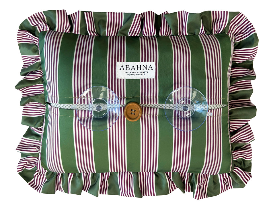 Stylish bath pillow – spa-inspired bathroom accessory with striped design