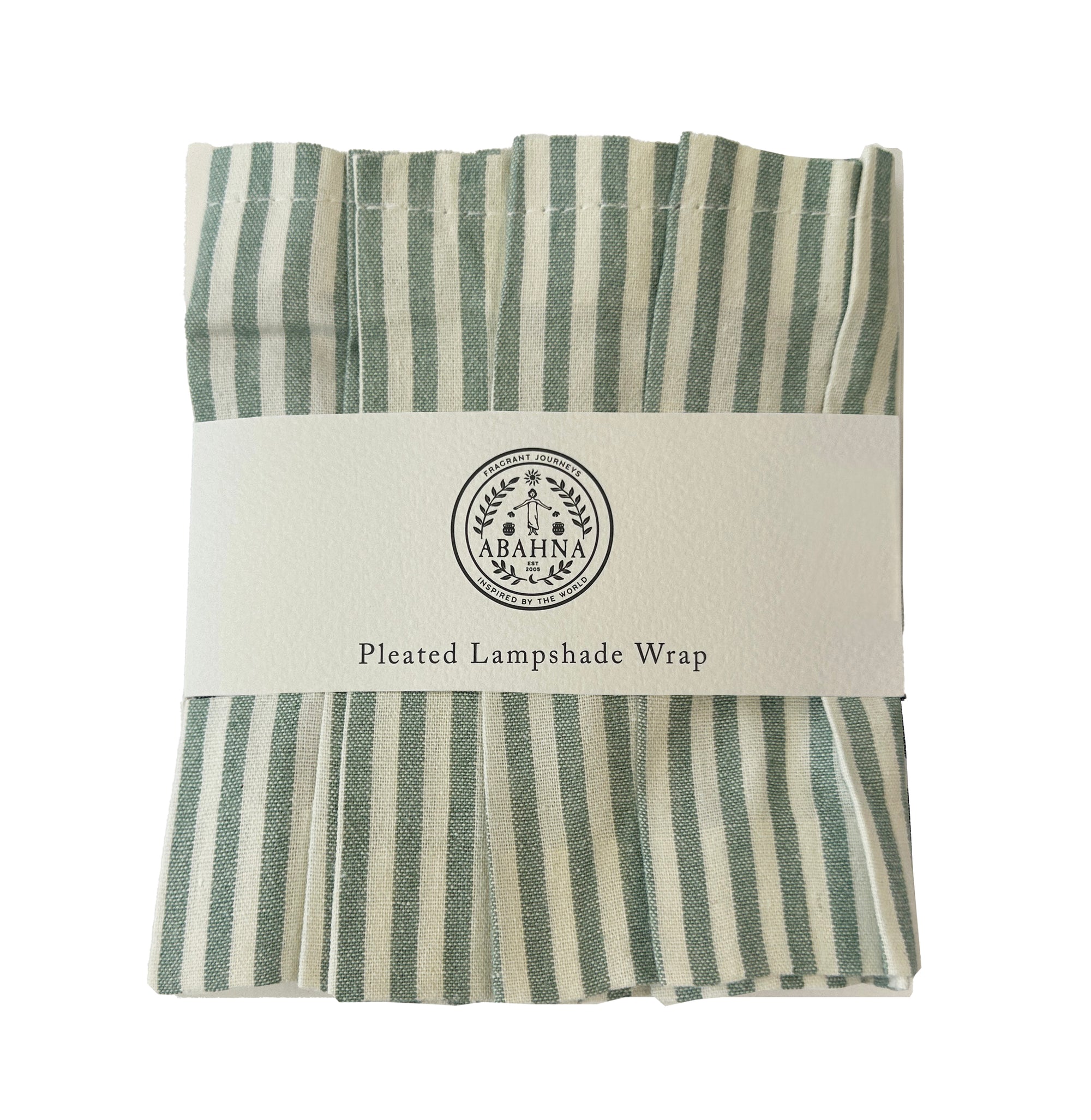 Green and White Stripe Pleated Bathroom Lamp Shade | Abahna