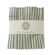 Green and White Stripe Pleated Bathroom Lamp Shade | Abahna