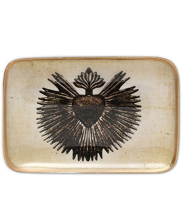 Enamelled decorative sacred heart Tray