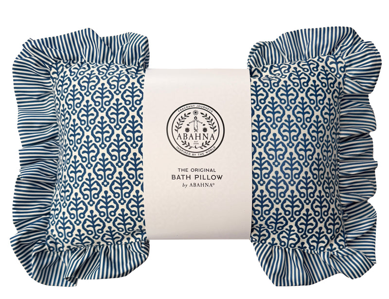 The Original Bath Pillow by Abahna® Jaipur Jaal (Blue) Unboxed