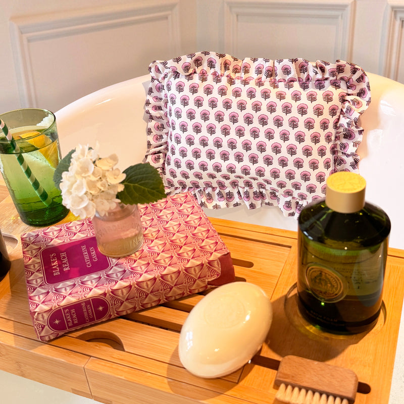 The Original Bath Pillow by Abahna® Kashmir Rose (Pink) Unboxed