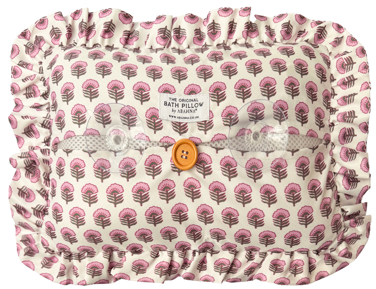 The Original Bath Pillow by Abahna® Kashmir Rose (Pink) Unboxed