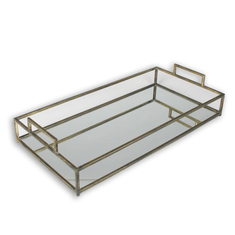 Antique Gold Mirror Tray