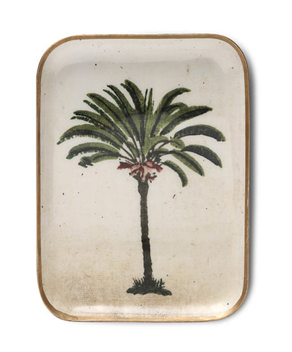 Enamelled decorative Palm tree Tray Medium