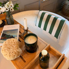 The Original Large Bath Pillow by Abahna® Monaco Stripe (Green)