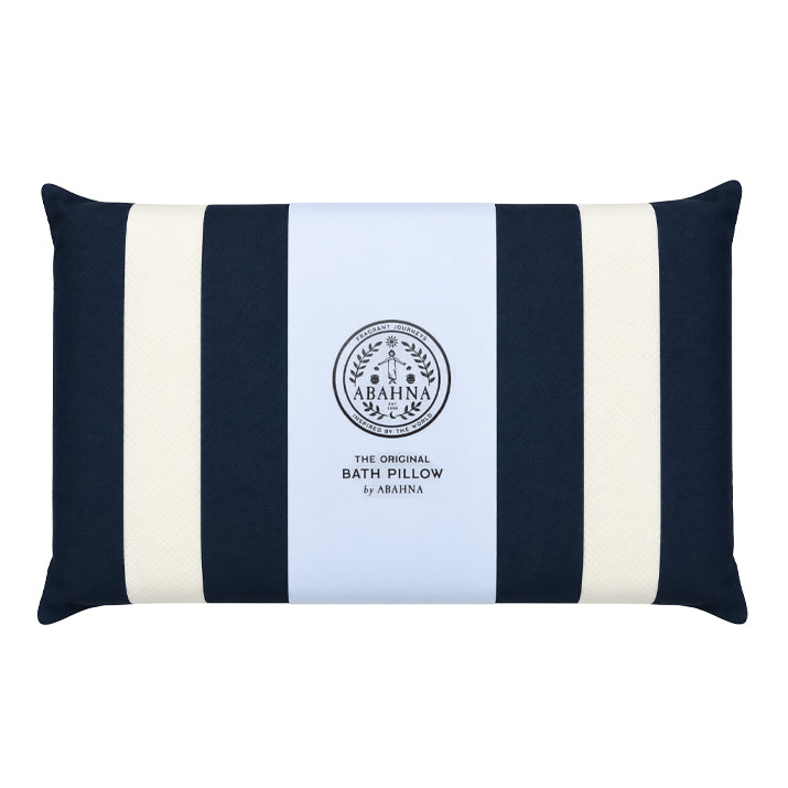 The Original Large Bath Pillow by Abahna® Monaco Stripe (Black)