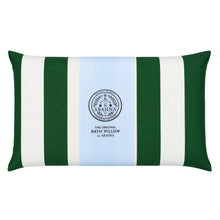 The Original Large Bath Pillow by Abahna® Monaco Stripe (Green)