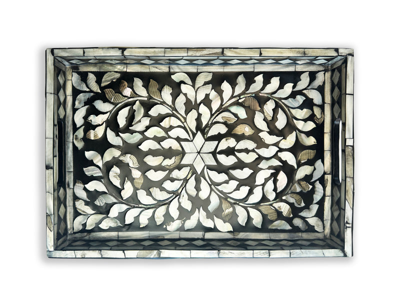 Mother of pearl inlay tray (black)