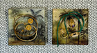 Set of 2 Vintage Palm Trinket Trays