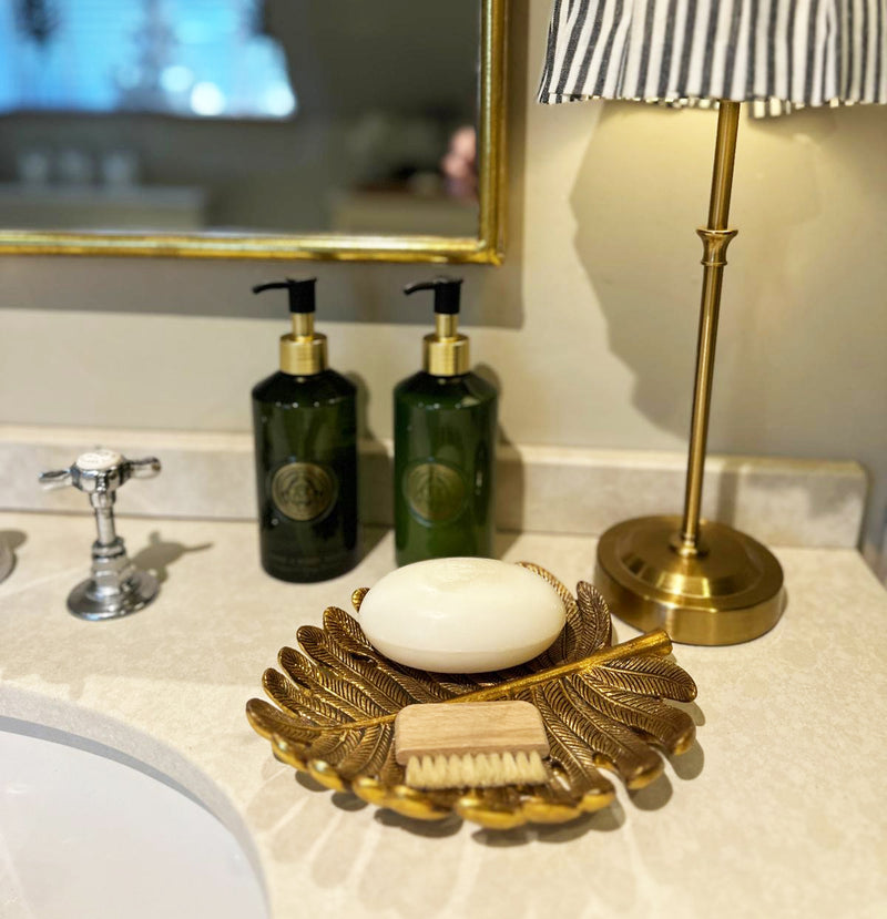 Antique Gold Palm Leaf Tray