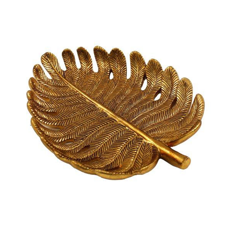 Antique Gold Palm Leaf Tray