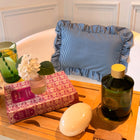 The Original Bath Pillow by Abahna® Riviera Stripe (Blue) Unboxed