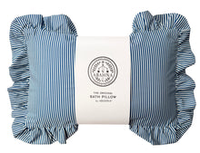 The Original Bath Pillow by Abahna® Riviera Stripe (Blue) Unboxed