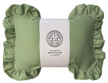 The Original Bath Pillow by Abahna® Riviera Stripe (Green) Unboxed
