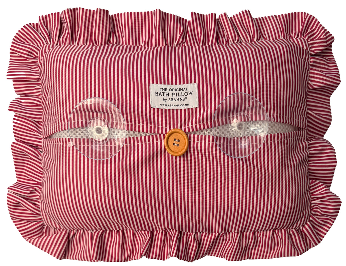 The Original Bath Pillow by Abahna® Riviera Stripe (Pink) Unboxed