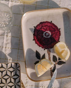 Enamelled decorative Peony Tray Medium