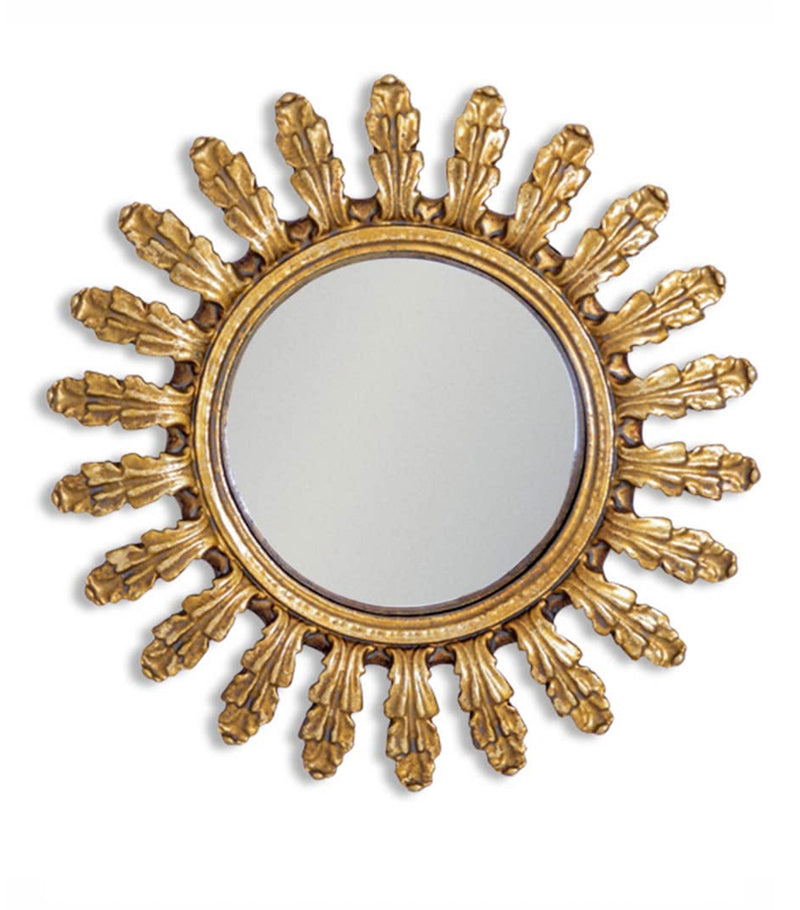 Antique Gold Ornate Round Mirror