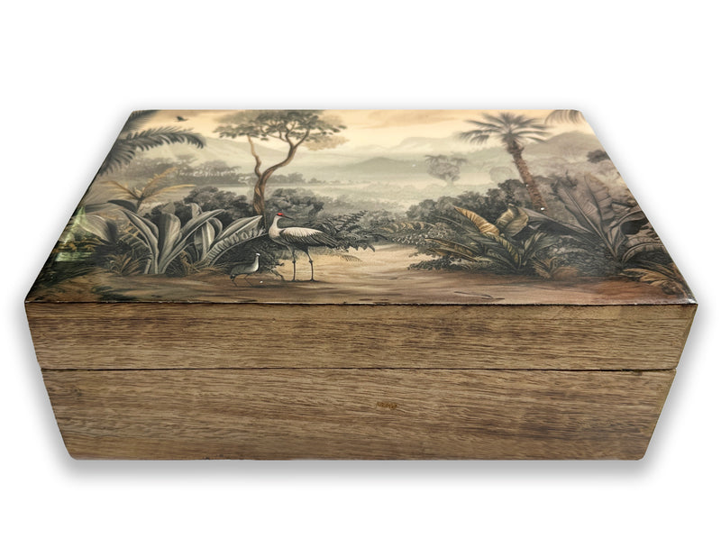 sepia jungle print box - large