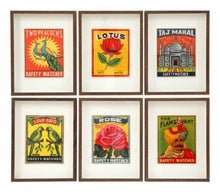 Vintage style Indian pair of pictures- Lotus &amp; Rose